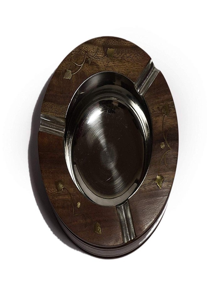 روليمولي منفضة سجائر خشبية مزخرفة من روليمولي، مصنوعة يدويًا، مزودة بثلاثة أماكن مخصصة للتدخين، مناسبة للمنزل والسيارة والمكتب، طقم من قطعة واحدة. - Image 4